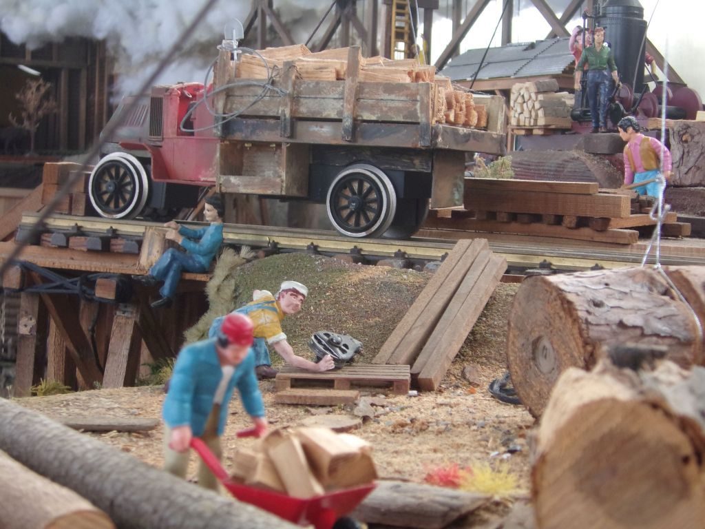 Railtruck full of wood to fire the steam donkeys